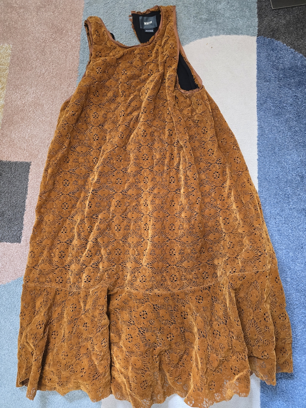 Maeve Rust Brown Eyelet Midi Dress